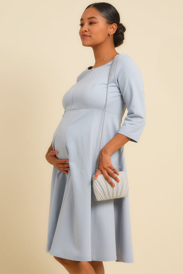 Βραδινό φόρεμα εγκυμοσύνης και θηλασμού - ανοιχτό μπλε - - soonMAMA - Η σωστή προσθήκη στην κομψή και άνετη εγκυμοσύνη! - Παλτά για έγκυες