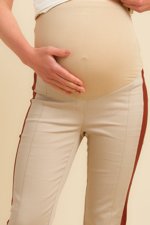 Βαμβακερό ελαστικό παντελόνι εγκυμοσύνης - Παντελόνι - soonMAMA - Η σωστή προσθήκη στην κομψή και άνετη εγκυμοσύνη! - Παλτά για έγκυες