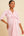 Βαμβακερό φόρεμα εγκυμοσύνης με κόμπο σε ροζ ανοιχτό