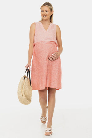 Φόρεμα εγκυμοσύνης σε κοραλί και ρίγες - - soonMAMA - Η σωστή προσθήκη στην κομψή και άνετη εγκυμοσύνη! - Παλτά για έγκυες