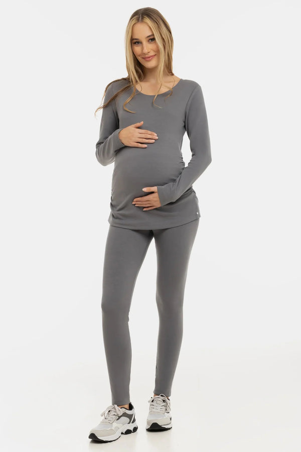 Βαμβακερό κολάν εγκυμοσύνης – γκρι - - soonMAMA - Η σωστή προσθήκη στην κομψή και άνετη εγκυμοσύνη! - Παλτά για έγκυες