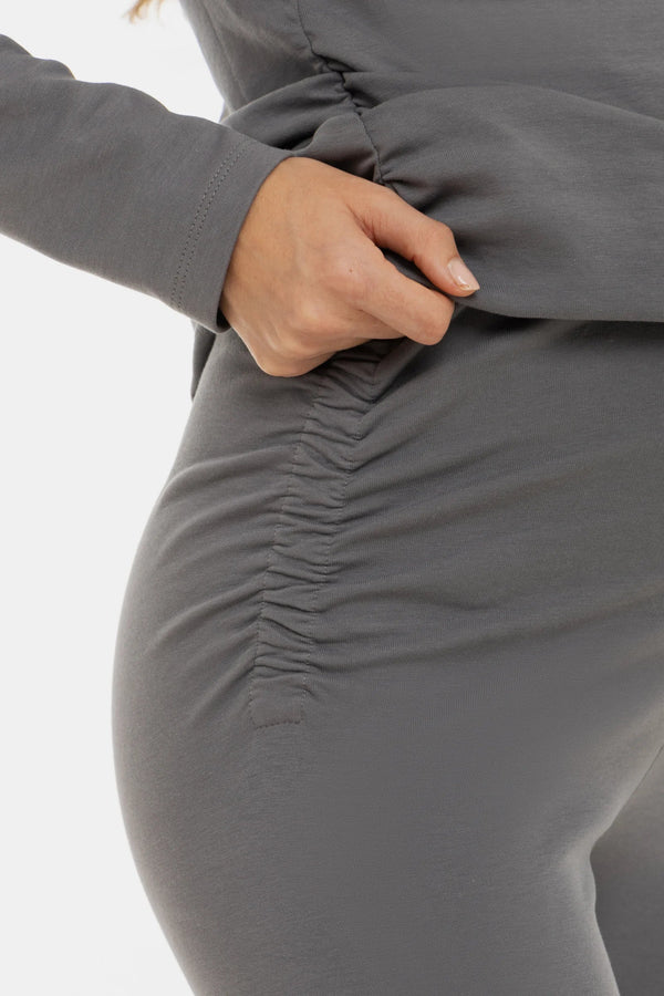 Βαμβακερό κολάν εγκυμοσύνης – γκρι - - soonMAMA - Η σωστή προσθήκη στην κομψή και άνετη εγκυμοσύνη! - Παλτά για έγκυες