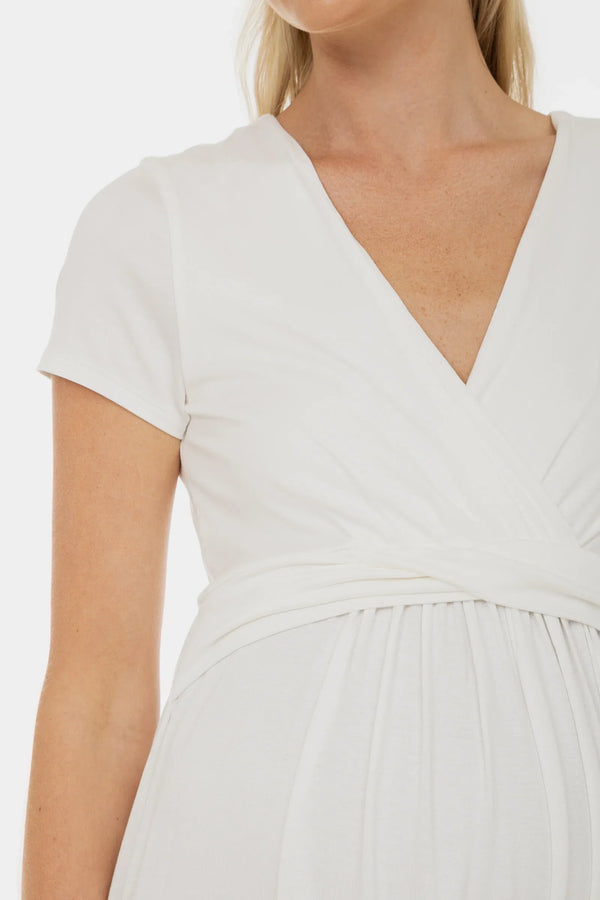 Νυφικό φόρεμα εγκυμοσύνης με διακοσμητική ζώνη – εκρού - - soonMAMA - Η σωστή προσθήκη στην κομψή και άνετη εγκυμοσύνη! - Παλτά για έγκυες