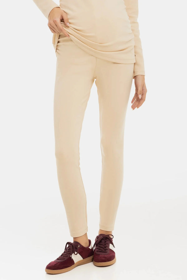 Βαμβακερό κολάν εγκυμοσύνης – μπεζ - - soonMAMA - Η σωστή προσθήκη στην κομψή και άνετη εγκυμοσύνη! - Παλτά για έγκυες