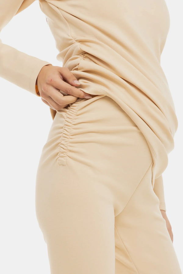 Βαμβακερό κολάν εγκυμοσύνης – μπεζ - - soonMAMA - Η σωστή προσθήκη στην κομψή και άνετη εγκυμοσύνη! - Παλτά για έγκυες