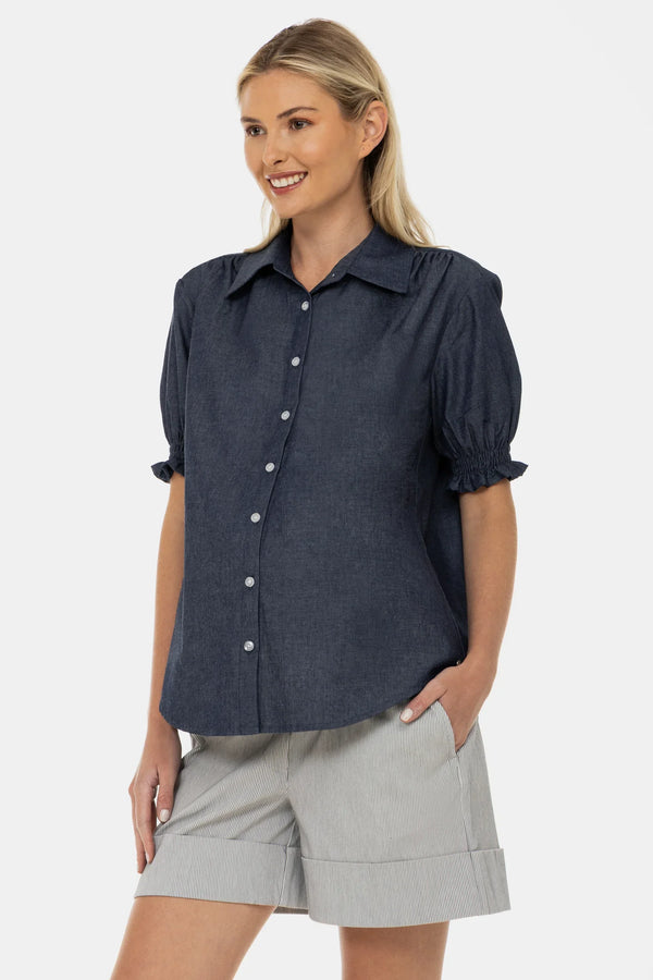 Ριγέ ελαστικά σορτς εγκυμοσύνης - - soonMAMA - Η σωστή προσθήκη στην κομψή και άνετη εγκυμοσύνη! - Παλτά για έγκυες