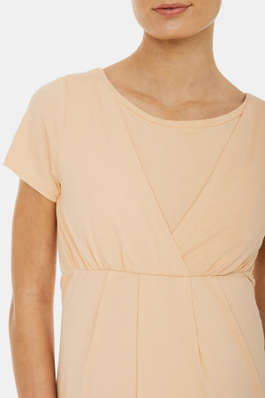 Απαλό νυχτικό εγκυμοσύνης και θηλασμού – σε ροδακινί απόχρωση - - soonMAMA - Η σωστή προσθήκη στην κομψή και άνετη εγκυμοσύνη! - Παλτά για έγκυες