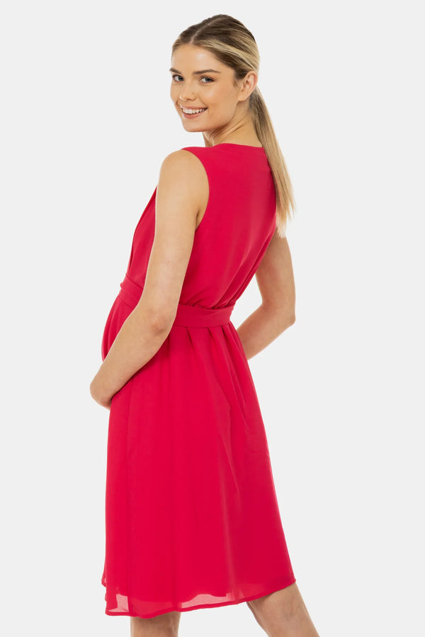 Επίσημο φόρεμα εγκυμοσύνης και θηλασμού με πλισέ λεπτομέρειες – σε κυκλάμινο χρώμα - - soonMAMA - Η σωστή προσθήκη στην κομψή και άνετη εγκυμοσύνη! - Παλτά για έγκυες