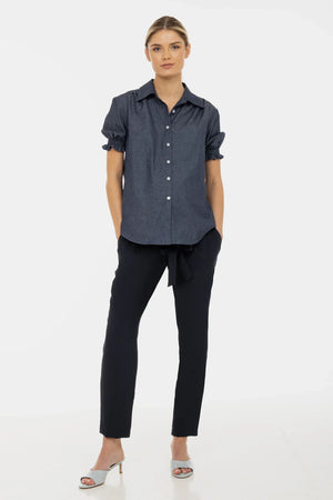 Παντελόνι εγκυμοσύνης με ζώνη σε μπλε ναυτικό - - soonMAMA - Η σωστή προσθήκη στην κομψή και άνετη εγκυμοσύνη! - Παλτά για έγκυες