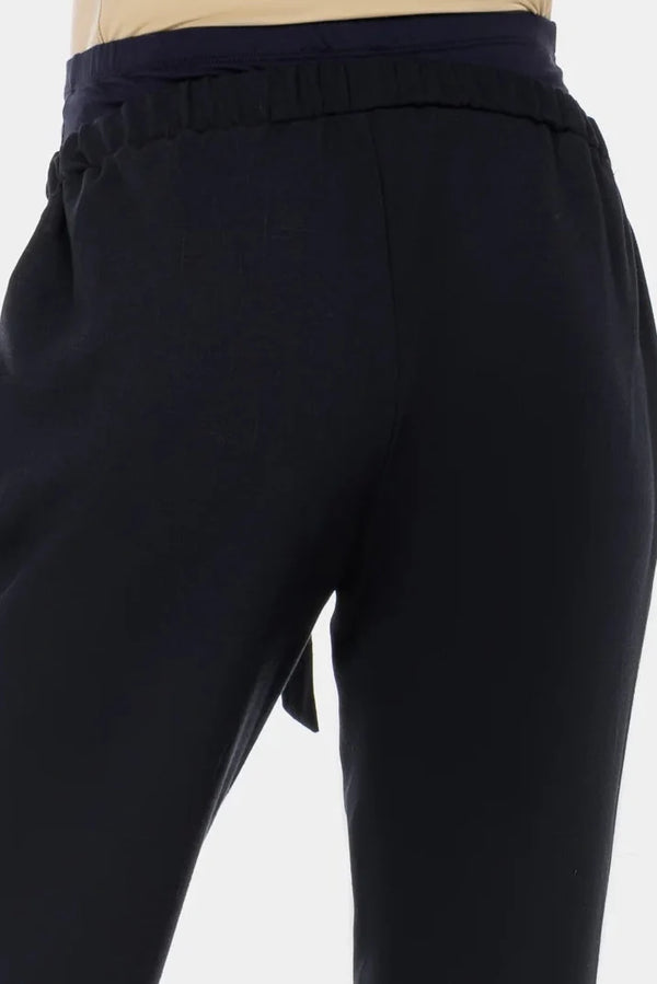 Παντελόνι εγκυμοσύνης με ζώνη σε μπλε ναυτικό - - soonMAMA - Η σωστή προσθήκη στην κομψή και άνετη εγκυμοσύνη! - Παλτά για έγκυες