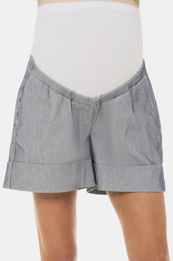 Ριγέ σορτς εγκυμοσύνης - - soonMAMA - Η σωστή προσθήκη στην κομψή και άνετη εγκυμοσύνη! - Παλτά για έγκυες