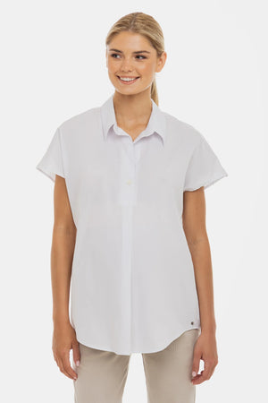 Καλοκαιρινό βαμβακερό πουκάμισο εγκυμοσύνης και θηλασμού – λευκό - - soonMAMA - Η σωστή προσθήκη στην κομψή και άνετη εγκυμοσύνη! - Παλτά για έγκυες