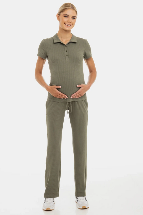 Ριπ παντελόνι εγκυμοσύνης – χακί - - soonMAMA - Η σωστή προσθήκη στην κομψή και άνετη εγκυμοσύνη! - Παλτά για έγκυες