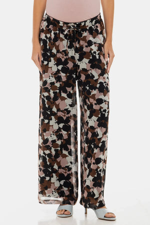 Φαρδύ παντελόνι εγκυμοσύνης από σιφόν με σχέδιο - - soonMAMA - Η σωστή προσθήκη στην κομψή και άνετη εγκυμοσύνη! - Παλτά για έγκυες