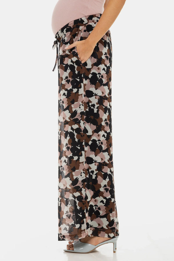 Φαρδύ παντελόνι εγκυμοσύνης από σιφόν με σχέδιο - - soonMAMA - Η σωστή προσθήκη στην κομψή και άνετη εγκυμοσύνη! - Παλτά για έγκυες