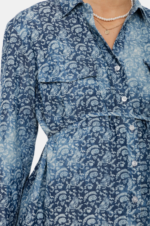 Βαμβακερό πουκάμισο εγκυμοσύνης και θηλασμού με σχέδιο - - soonMAMA - Η σωστή προσθήκη στην κομψή και άνετη εγκυμοσύνη! - Παλτά για έγκυες