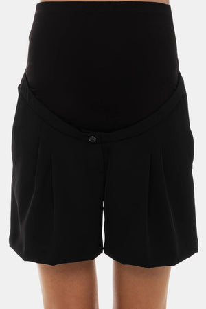 Σορτς εγκυμοσύνης με πιέτες – μαύρο - - soonMAMA - Η σωστή προσθήκη στην κομψή και άνετη εγκυμοσύνη! - Παλτά για έγκυες