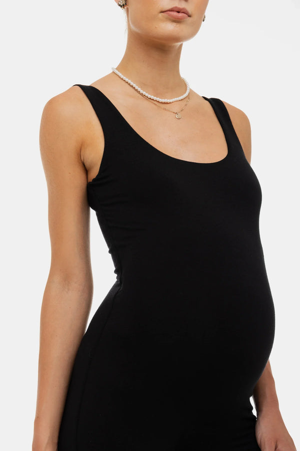 Βαμβακερή διπλή ολόσωμη φόρμα εγκυμοσύνης – μαύρος - - soonMAMA - Η σωστή προσθήκη στην κομψή και άνετη εγκυμοσύνη! - Παλτά για έγκυες