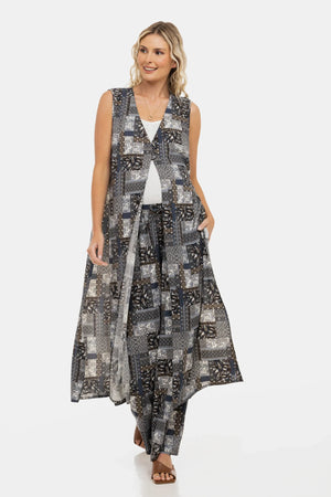 Παντελόνι εγκυμοσύνης σε καμπάνα με γεωμετρικό σχέδιο - - soonMAMA - Η σωστή προσθήκη στην κομψή και άνετη εγκυμοσύνη! - Παλτά για έγκυες