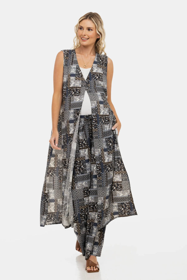 Παντελόνι εγκυμοσύνης σε καμπάνα με γεωμετρικό σχέδιο - - soonMAMA - Η σωστή προσθήκη στην κομψή και άνετη εγκυμοσύνη! - Παλτά για έγκυες