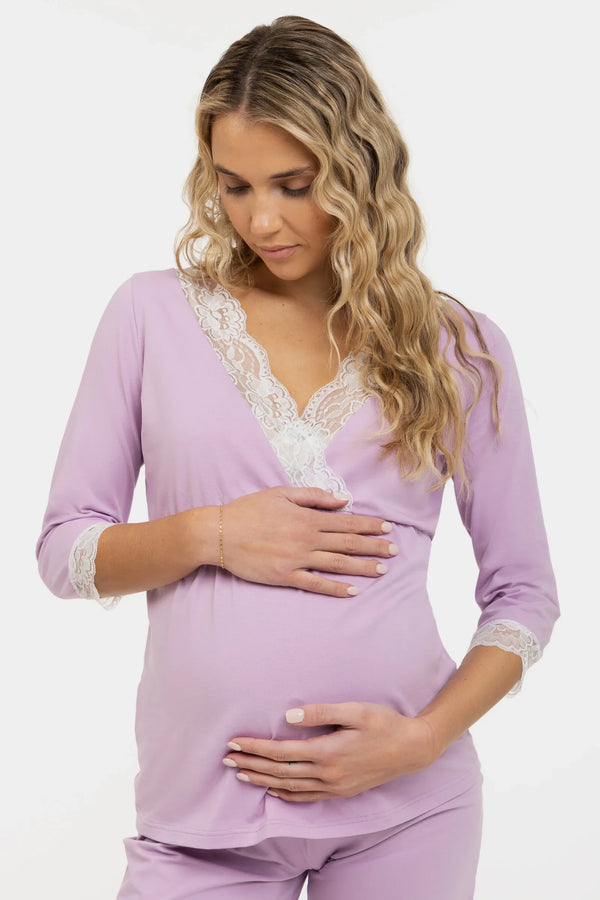 Πιτζάμα εγκυμοσύνης και θηλασμού με δαντέλα - - soonMAMA - Η σωστή προσθήκη στην κομψή και άνετη εγκυμοσύνη! - Παλτά για έγκυες