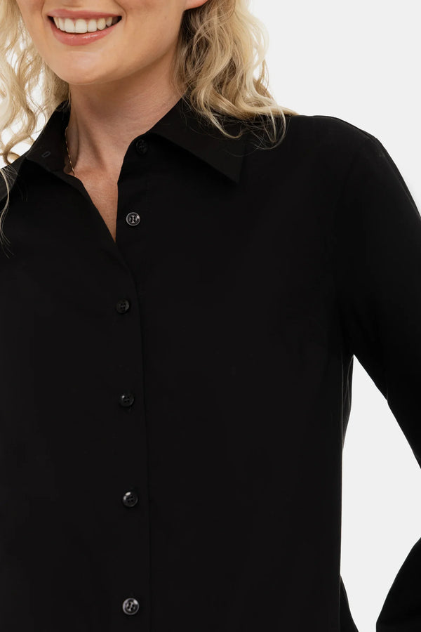 Βαμβακερό πουκάμισο 2 σε 1 εγκυμοσύνης και θηλασμού – μαύρο - - soonMAMA - Η σωστή προσθήκη στην κομψή και άνετη εγκυμοσύνη! - Παλτά για έγκυες