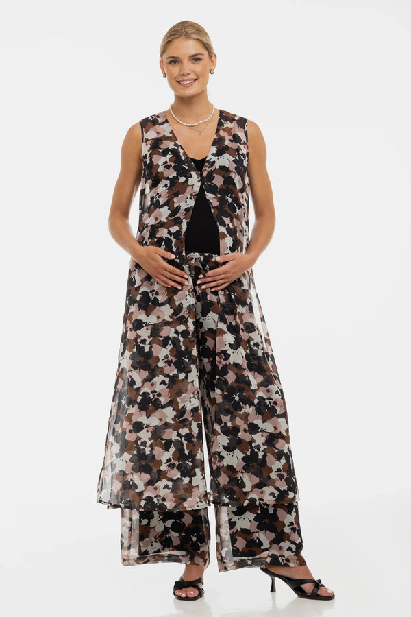 Καφτάνι εγκυμοσύνης από σιφόν με φλοράλ σχέδιο - - soonMAMA - Η σωστή προσθήκη στην κομψή και άνετη εγκυμοσύνη! - Παλτά για έγκυες