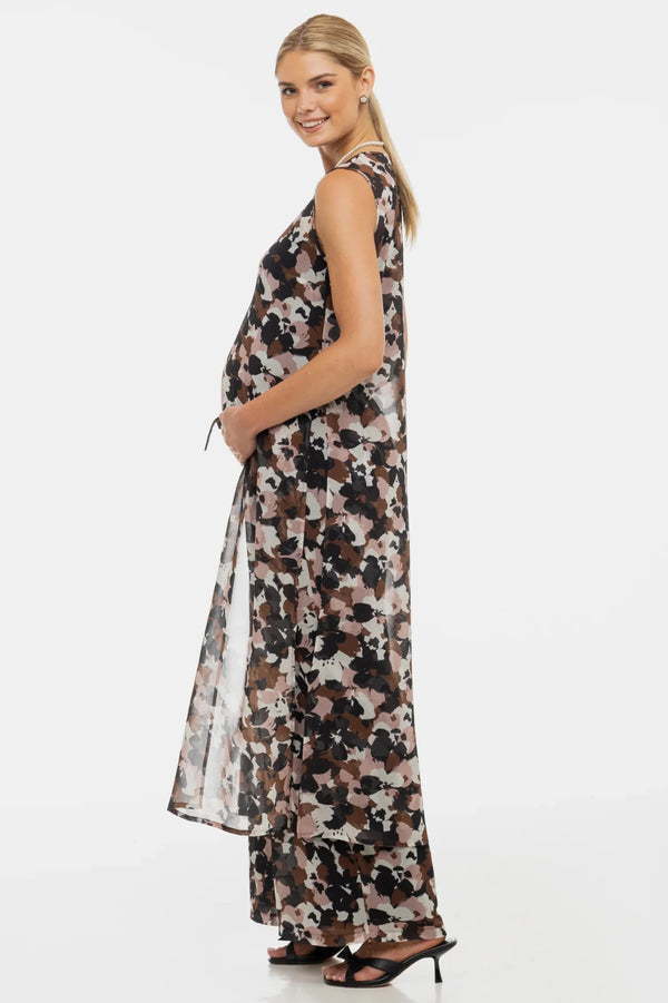 Φαρδύ παντελόνι εγκυμοσύνης από σιφόν με σχέδιο - - soonMAMA - Η σωστή προσθήκη στην κομψή και άνετη εγκυμοσύνη! - Παλτά για έγκυες