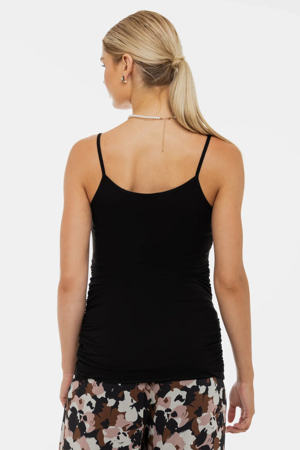 Τοπ εγκυμοσύνης με λεπτές τιράντες – μαύρο - - soonMAMA - Η σωστή προσθήκη στην κομψή και άνετη εγκυμοσύνη! - Παλτά για έγκυες