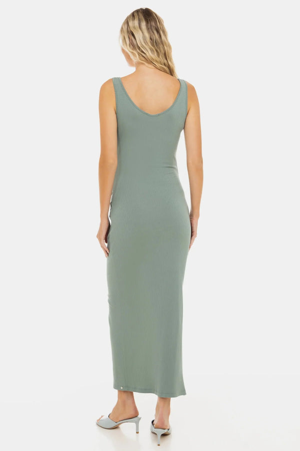 Μακριά βαμβακερή φόρεμα εγκυμοσύνης με σκίσιμο – σε απόχρωση μέντας - - soonMAMA - Η σωστή προσθήκη στην κομψή και άνετη εγκυμοσύνη! - Παλτά για έγκυες