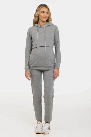 Βαμβακερό φούτερ εγκυμοσύνης και θηλασμού - γκρί - - soonMAMA - Η σωστή προσθήκη στην κομψή και άνετη εγκυμοσύνη! - Παλτά για έγκυες