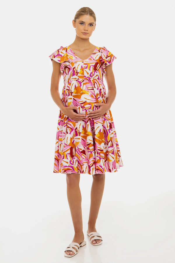 Αέρινο σατέν φόρεμα εγκυμοσύνης και θηλασμού - - soonMAMA - Η σωστή προσθήκη στην κομψή και άνετη εγκυμοσύνη! - Παλτά για έγκυες