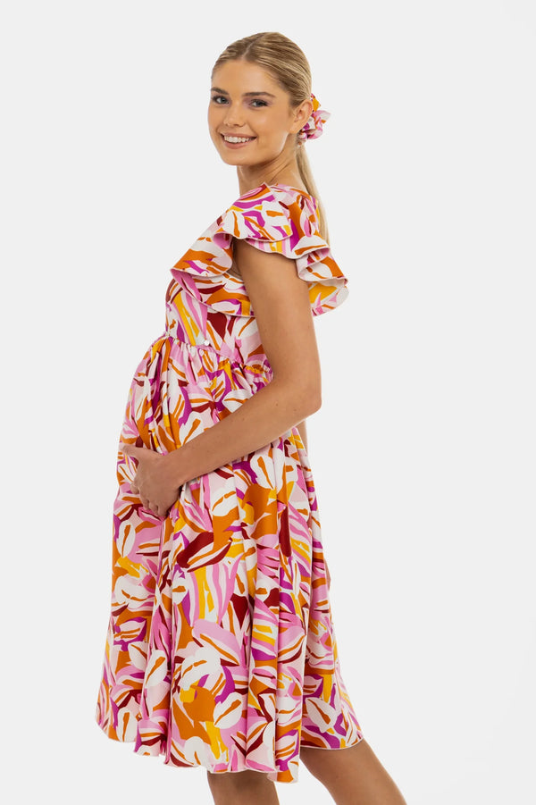 Αέρινο σατέν φόρεμα εγκυμοσύνης και θηλασμού - - soonMAMA - Η σωστή προσθήκη στην κομψή και άνετη εγκυμοσύνη! - Παλτά για έγκυες