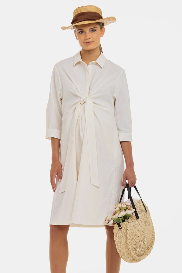 Πουκαμίσα-φόρεμα εγκυμοσύνης και θηλασμού από μείγμα λινό-βαμβάκι - - soonMAMA - Η σωστή προσθήκη στην κομψή και άνετη εγκυμοσύνη! - Παλτά για έγκυες