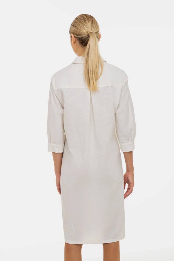 Πουκαμίσα-φόρεμα εγκυμοσύνης και θηλασμού από μείγμα λινό-βαμβάκι - - soonMAMA - Η σωστή προσθήκη στην κομψή και άνετη εγκυμοσύνη! - Παλτά για έγκυες