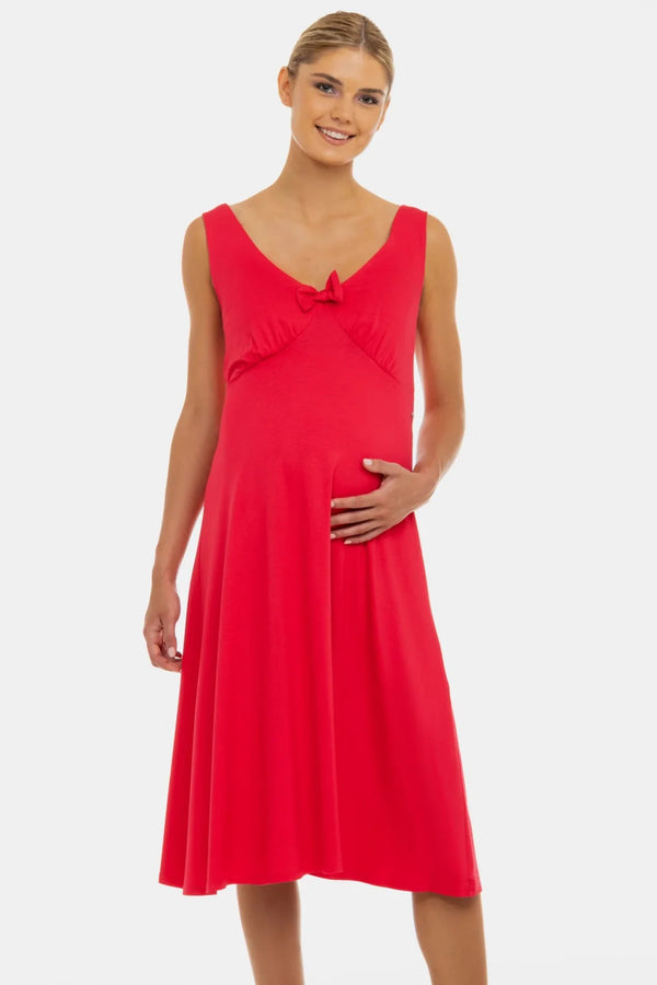 Αέρινο φόρεμα εγκυμοσύνης με σούρες και φιόγκο – φούξια - - soonMAMA - Η σωστή προσθήκη στην κομψή και άνετη εγκυμοσύνη! - Παλτά για έγκυες