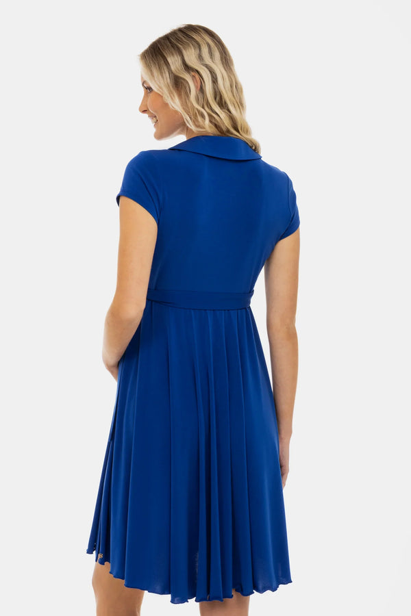 Αέρινο φόρεμα εγκυμοσύνης και θηλασμού με κρουαζέ σχέδιο – μπλε - - soonMAMA - Η σωστή προσθήκη στην κομψή και άνετη εγκυμοσύνη! - Παλτά για έγκυες