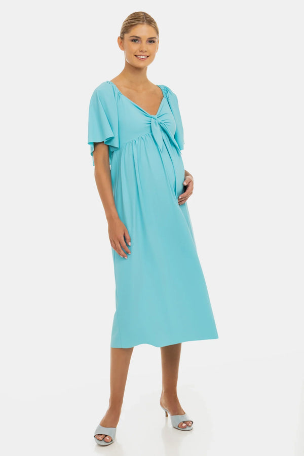 Επίσημο φόρεμα εγκυμοσύνης με σούρες και φιόγκο - - soonMAMA - Η σωστή προσθήκη στην κομψή και άνετη εγκυμοσύνη! - Παλτά για έγκυες