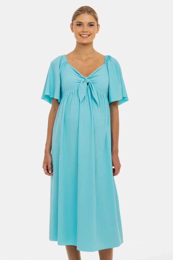 Επίσημο φόρεμα εγκυμοσύνης με σούρες και φιόγκο - - soonMAMA - Η σωστή προσθήκη στην κομψή και άνετη εγκυμοσύνη! - Παλτά για έγκυες