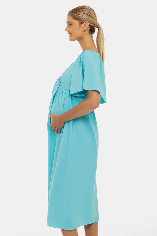 Επίσημο φόρεμα εγκυμοσύνης με σούρες και φιόγκο - - soonMAMA - Η σωστή προσθήκη στην κομψή και άνετη εγκυμοσύνη! - Παλτά για έγκυες