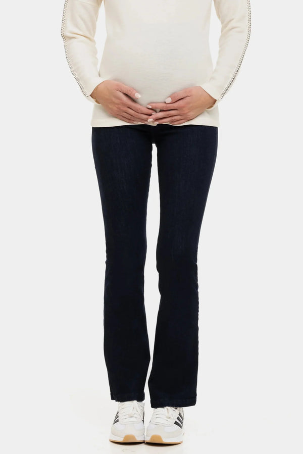 Τζιν εγκυμοσύνης bootcut σε σκούρο μπλε - - soonMAMA - Η σωστή προσθήκη στην κομψή και άνετη εγκυμοσύνη! - Παλτά για έγκυες