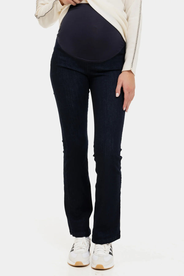 Τζιν εγκυμοσύνης bootcut σε σκούρο μπλε - - soonMAMA - Η σωστή προσθήκη στην κομψή και άνετη εγκυμοσύνη! - Παλτά για έγκυες
