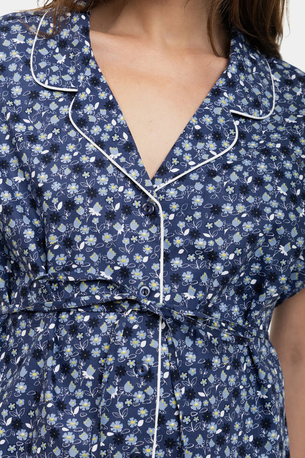 Νυχτικό-πουκάμισο από βαμβάκι εγκυμοσύνης και θηλασμού - - soonMAMA - Η σωστή προσθήκη στην κομψή και άνετη εγκυμοσύνη! - Παλτά για έγκυες