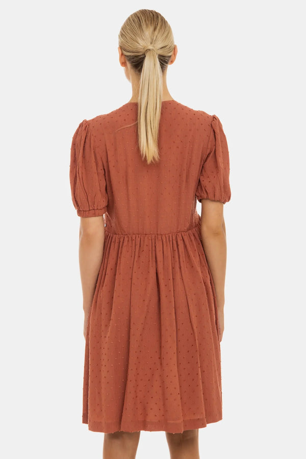 Φόρεμα εγκυμοσύνης και θηλασμού με φιόγκους – τερακότα - - soonMAMA - Η σωστή προσθήκη στην κομψή και άνετη εγκυμοσύνη! - Παλτά για έγκυες