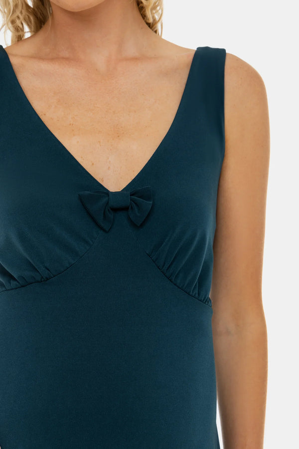 Αέρινο φόρεμα εγκυμοσύνης με σούρες και φιόγκο – τουρκουάζ - - soonMAMA - Η σωστή προσθήκη στην κομψή και άνετη εγκυμοσύνη! - Παλτά για έγκυες