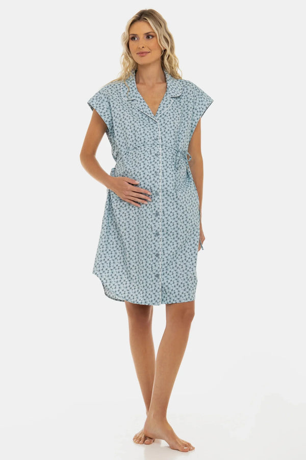 Νυχτικό-πουκάμισο από βαμβάκι εγκυμοσύνης και θηλασμού - - soonMAMA - Η σωστή προσθήκη στην κομψή και άνετη εγκυμοσύνη! - Παλτά για έγκυες