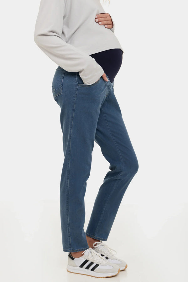 Εφαρμοστά ελαστικά τζιν εγκυμοσύνης - μπλε