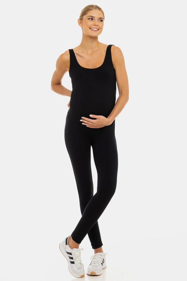 Βαμβακερή διπλή ολόσωμη φόρμα εγκυμοσύνης – μαύρος - - soonMAMA - Η σωστή προσθήκη στην κομψή και άνετη εγκυμοσύνη! - Παλτά για έγκυες