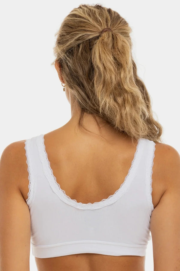 Βαμβακερό σουτιέν εγκυμοσύνης και θηλασμού με δαντέλα - λευκό - - soonMAMA - Η σωστή προσθήκη στην κομψή και άνετη εγκυμοσύνη! - Παλτά για έγκυες