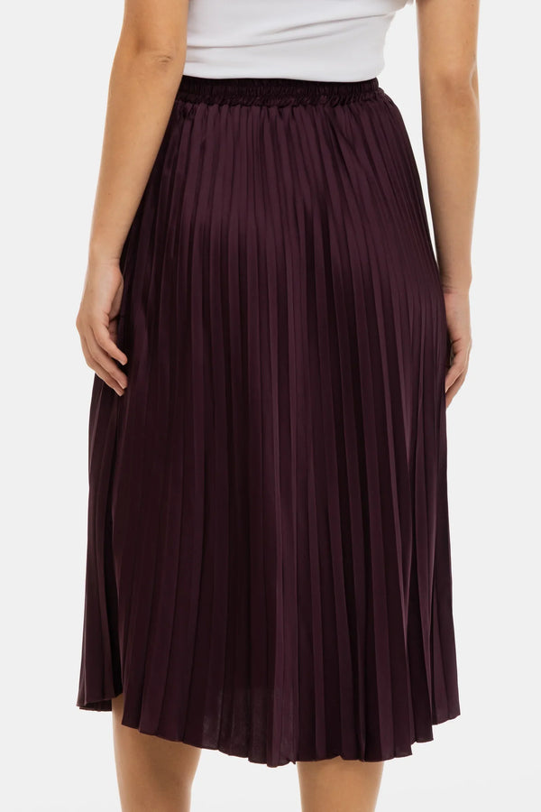 Σατέν πλισέ φούστα εγκυμοσύνης - μπορντό - - soonMAMA - Η σωστή προσθήκη στην κομψή και άνετη εγκυμοσύνη! - Παλτά για έγκυες